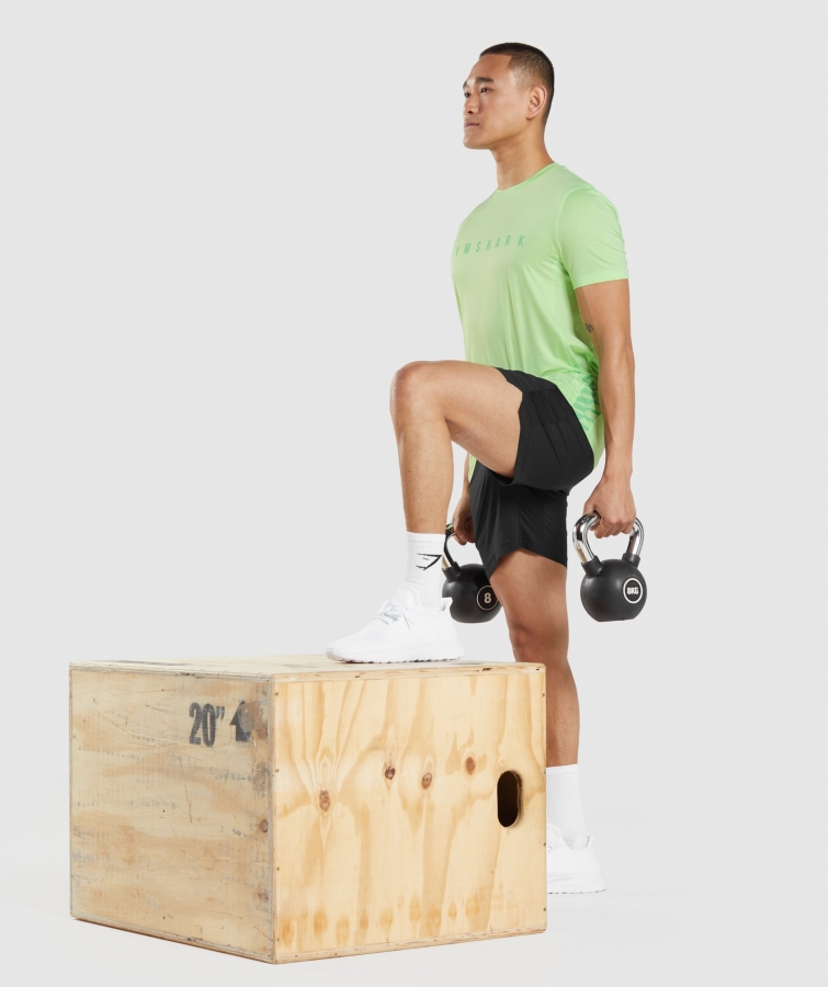 Gymshark Spor çizgili Tişört Bali Yeşili