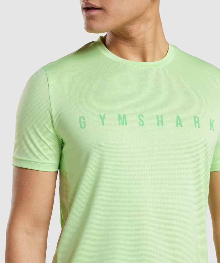 Gymshark Spor çizgili Tişört Bali Yeşili