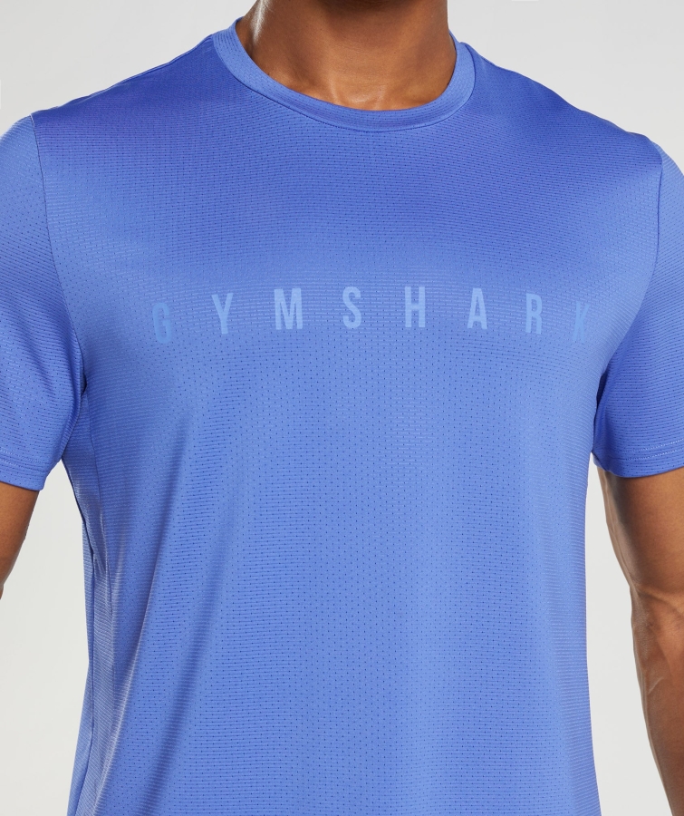 Gymshark Spor şerit T-shirt Mahkeme Mavi