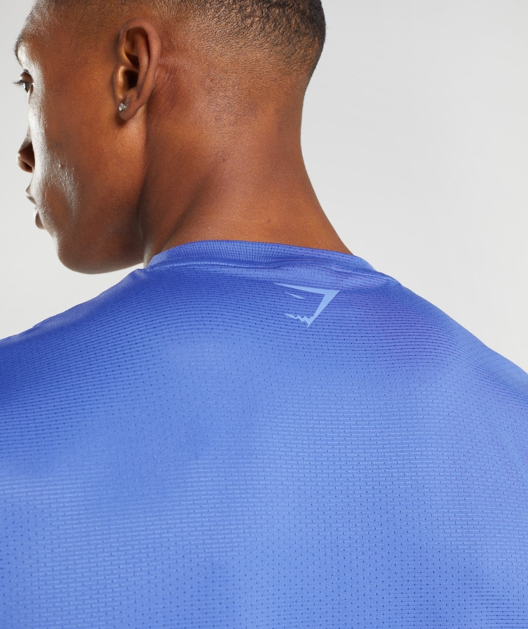 Gymshark Spor şerit T-shirt Mahkeme Mavi