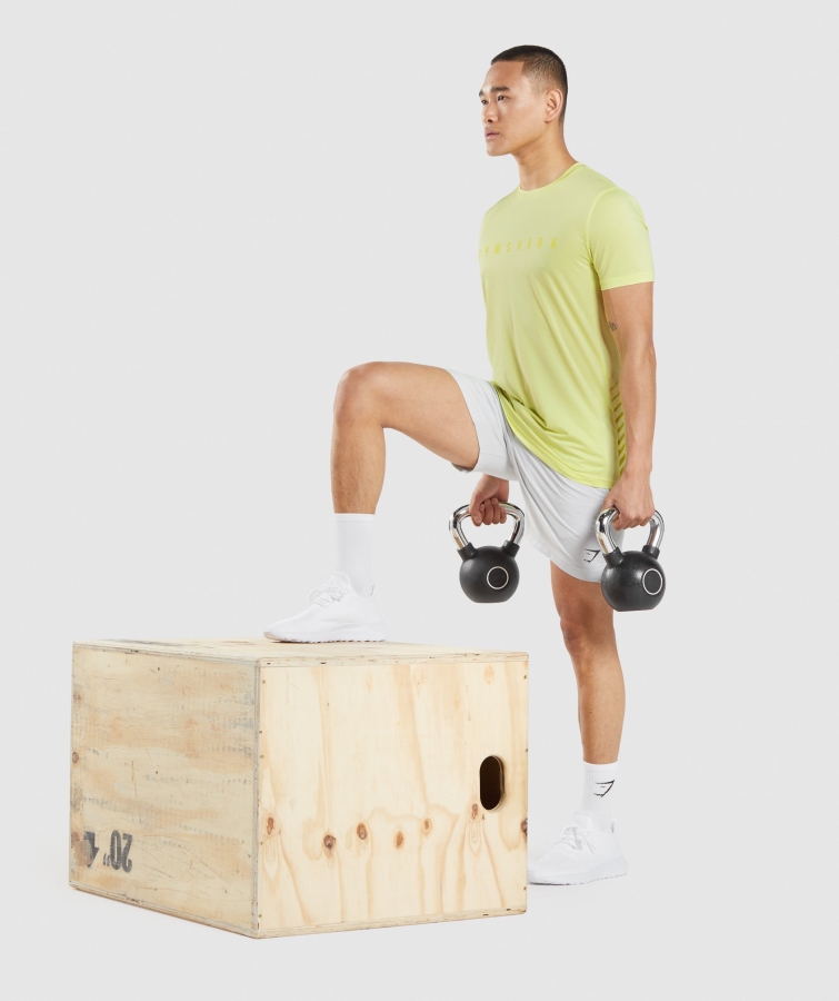 Gymshark Spor şerit T-shirt Ateş Böceği Yeşil