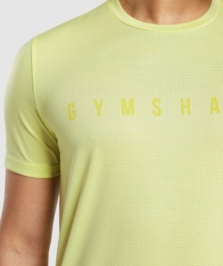 Gymshark Spor şerit T-shirt Ateş Böceği Yeşil