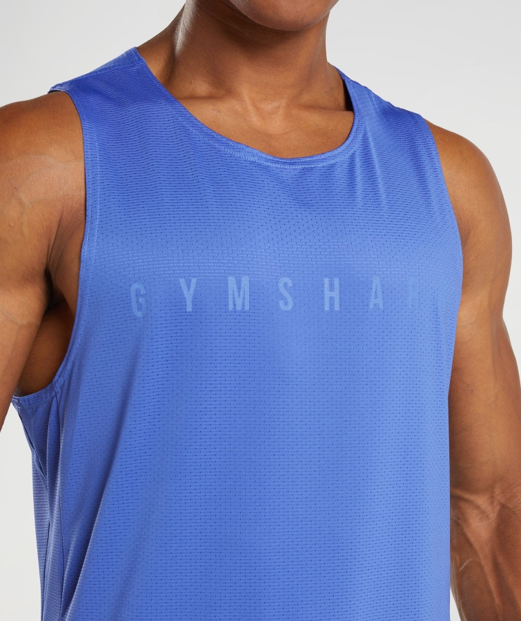 Gymshark Spor şerit Tank Mahkeme Mavi