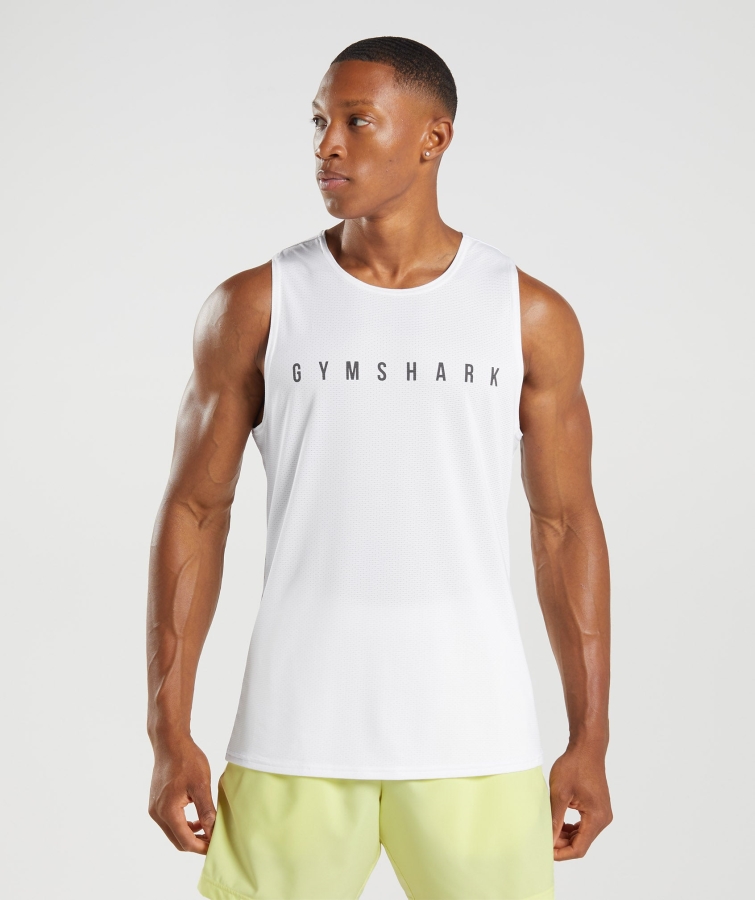 Gymshark Spor şerit Tank Beyaz