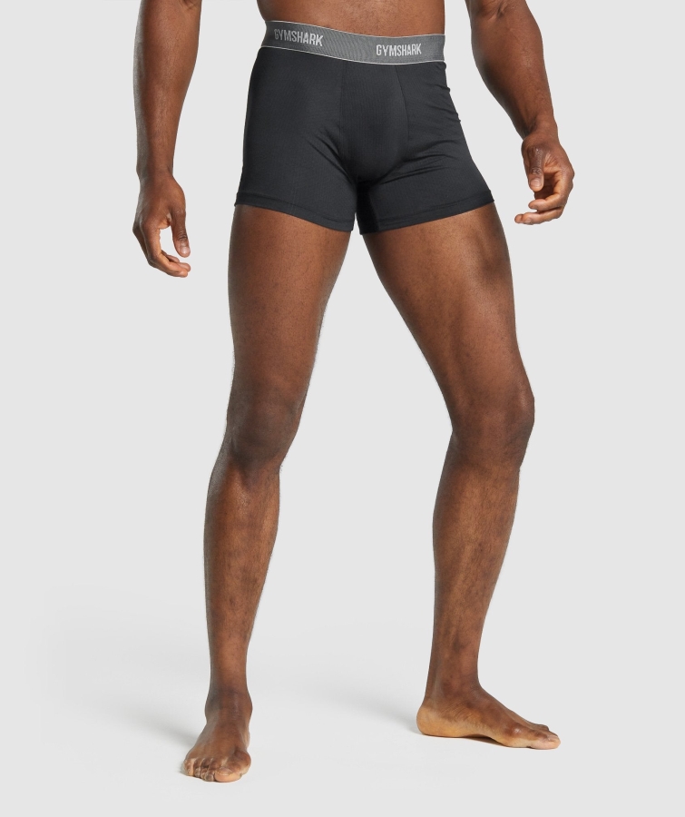 Gymshark Spor Teknolojisi Boksörler 2pk Siyah
