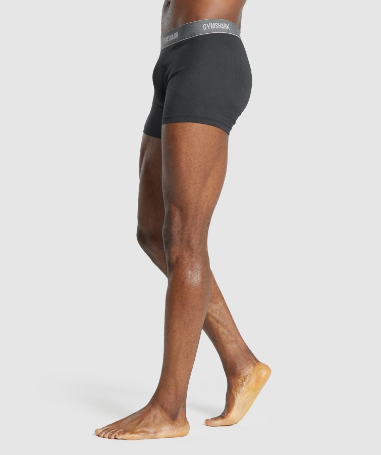 Gymshark Spor Teknolojisi Boksörler 2pk Siyah