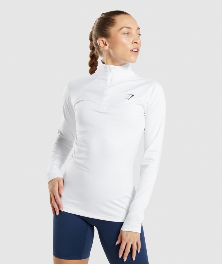 Gymshark Eğitim 1/4 Zip Beyaz