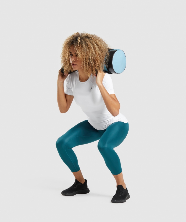 Gymshark Eğitim Baselayer T-shirt Beyaz