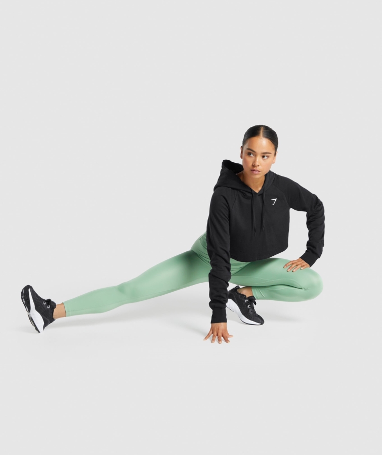 Gymshark Eğitim Kırpılmış Kapüşonlu Kadın Siyah