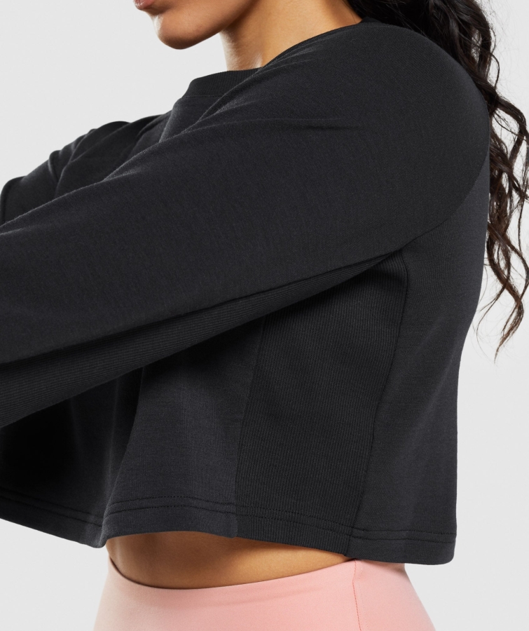 Gymshark Eğitimi Kırpılmış Kazak Siyah