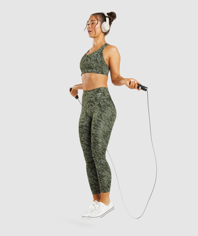 Gymshark Eğitim Tozlukları Yeşil Baskı