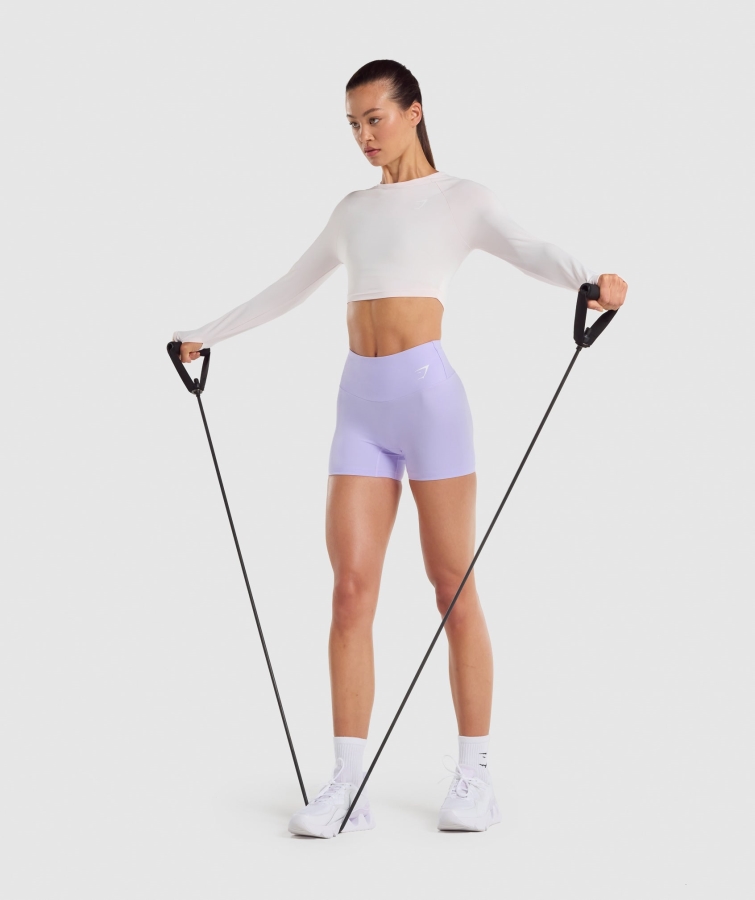 Gymshark Eğitim Uzun Kollu Kırpma üst Krem