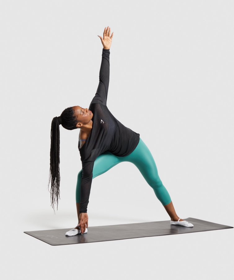 Gymshark Eğitim Büyük Boy Uzun Kollu Tişört Siyah