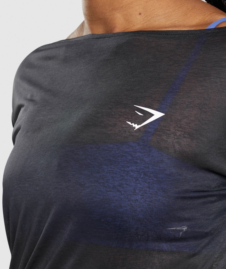 Gymshark Eğitim Büyük Boy Uzun Kollu Tişört Siyah