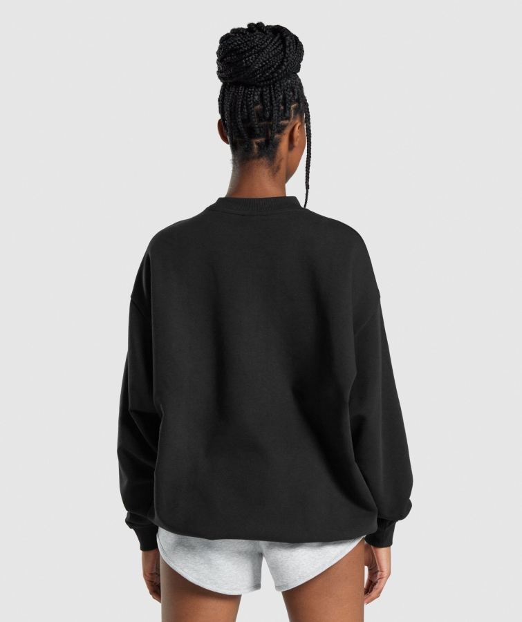 Gymshark Eğitim Büyük Boy Sweatshirt Siyah