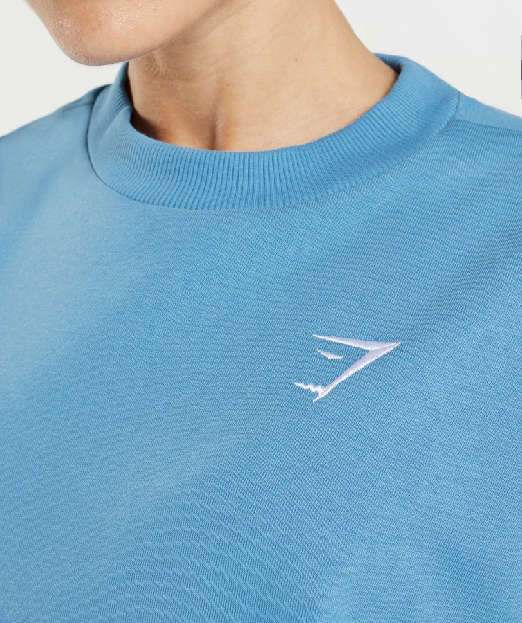 Gymshark Eğitim Büyük Boy Sweatshirt Kıyı Mavisi