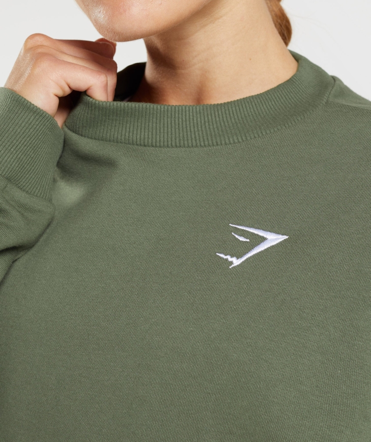 Gymshark Eğitim Büyük Boy Sweatshirt çekirdek Zeytin