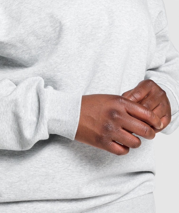 Gymshark Eğitim Büyük Boy Sweatshirt Açık Gri Marn