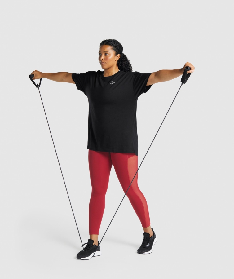 Gymshark Eğitim Büyük Boy Tişört Siyah