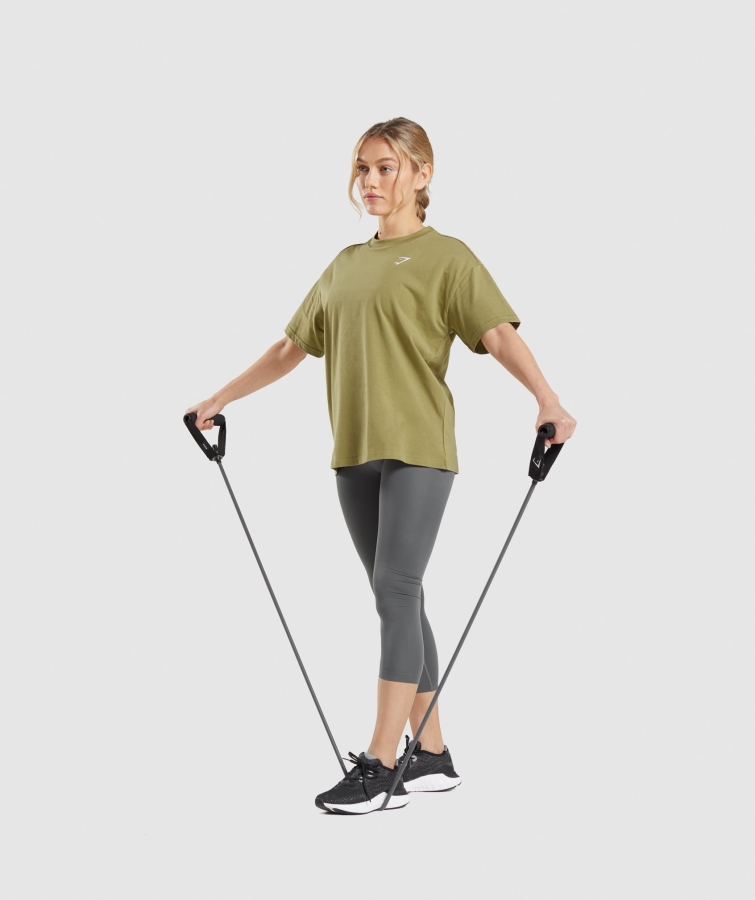 Gymshark Eğitim Büyük Boy T-shirt Griffin Yeşil