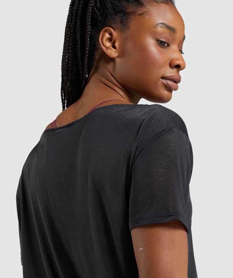 Gymshark Eğitim Büyük Boy Top Siyah