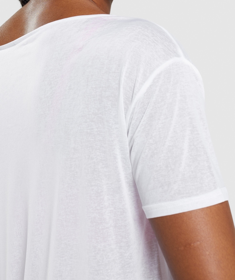 Gymshark Eğitim Büyük Boy Top Beyaz