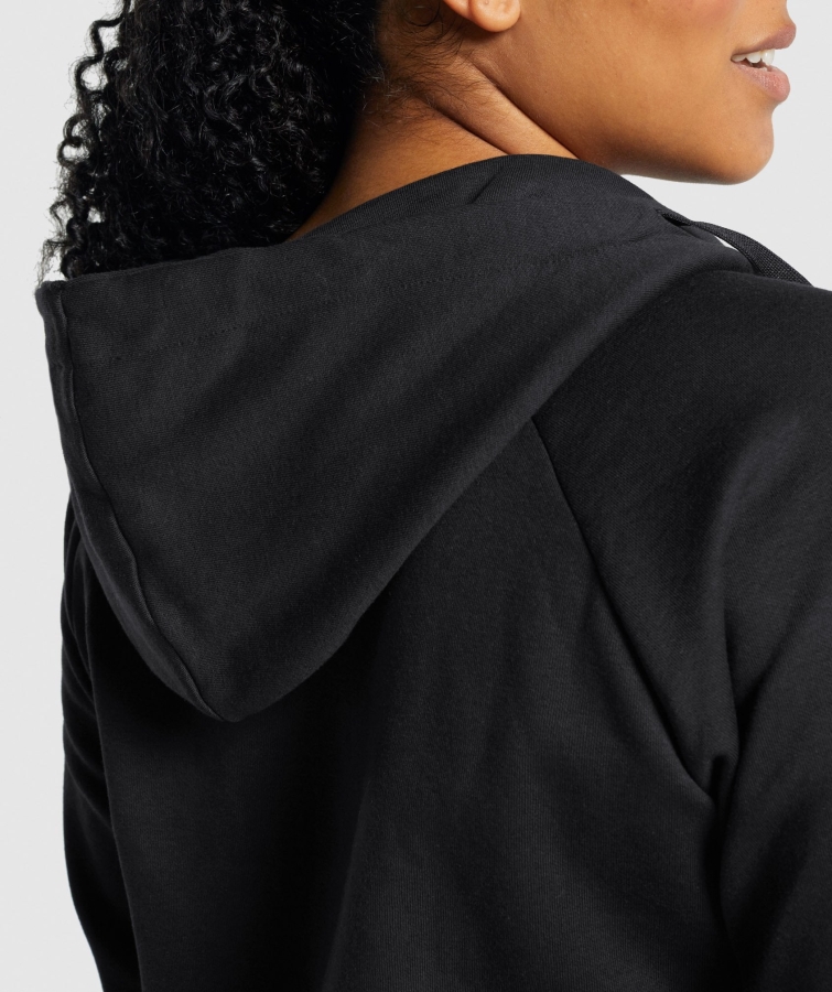 Gymshark Eğitim Fermuarlı Kapüşonlu Siyah