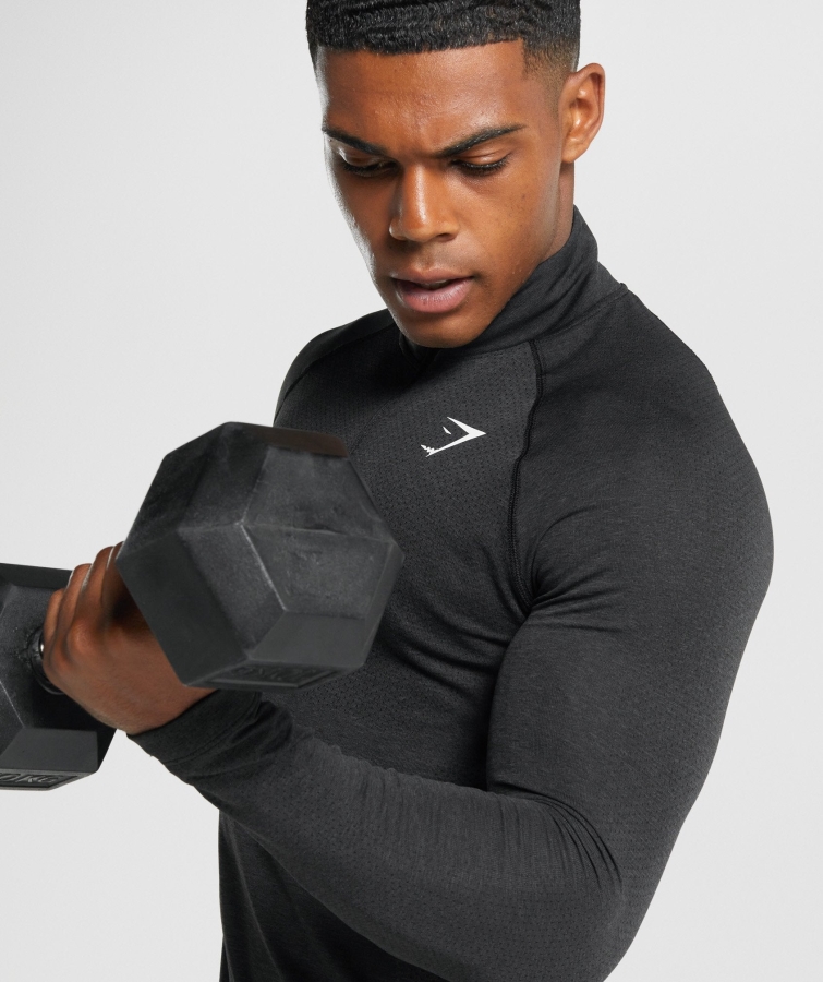 Gymshark Vital Light 1/4 Fermuarlı Siyah Marn