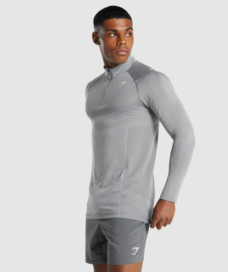 Gymshark Vital Light 1/4 Fermuarlı Kömür Marn