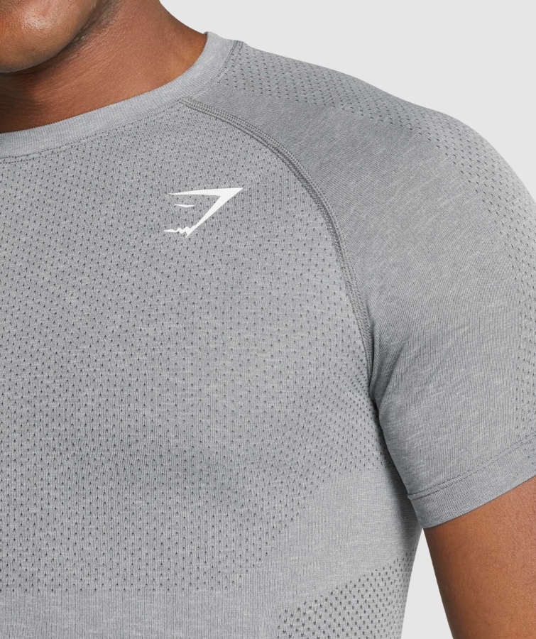 Gymshark Hayati ışık Dikişsiz T-shirt Kömür Marn