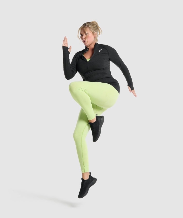 Gymshark Vital Dikişsiz 2.0 1/2 Fermuarlı Kadın Siyah Marn Kazak