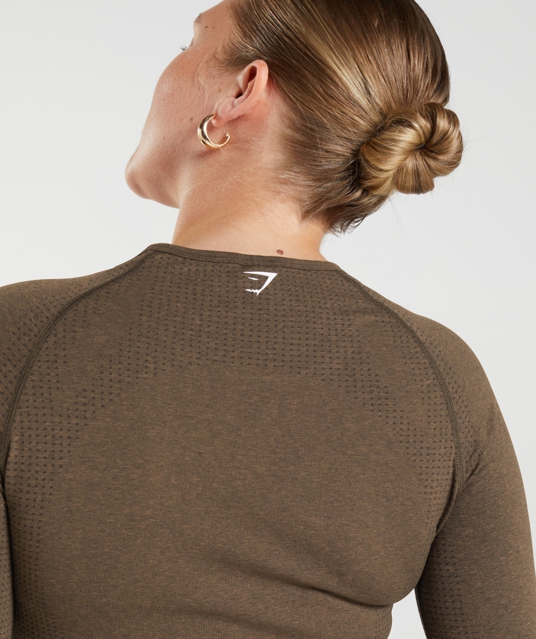 Gymshark Vital Sorunsuz 2.0 Ekin üst Espresso Marn