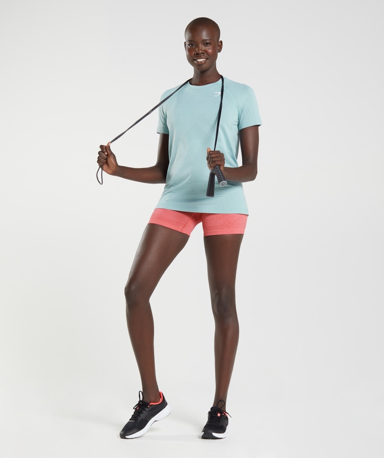 Gymshark Vital Dikişsiz 2.0 Hafif Tişört Inci Mavi Marn