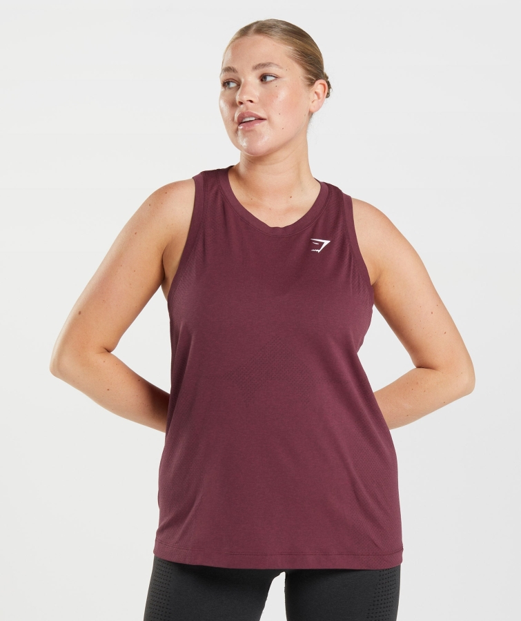 Gymshark Vital Dikişsiz 2.0 Hafif Tank Pişmiş Kestane Rengi Marn