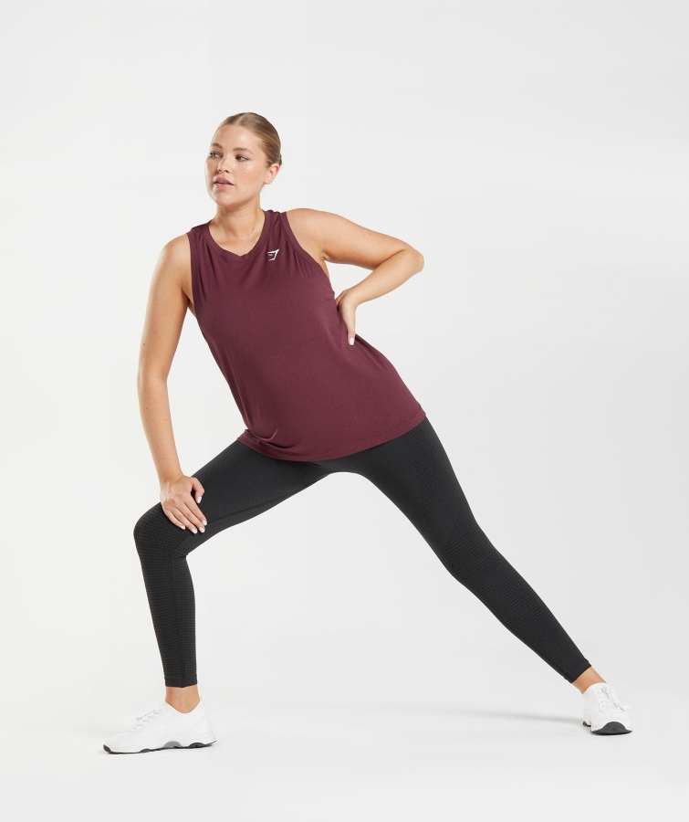 Gymshark Vital Dikişsiz 2.0 Hafif Tank Pişmiş Kestane Rengi Marn