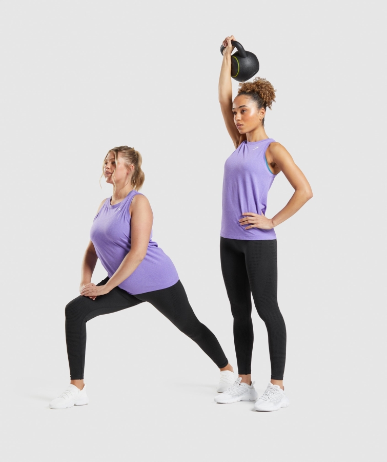 Gymshark Hayati Sorunsuz 2.0 Hafif Tank Parlak Mor Marn