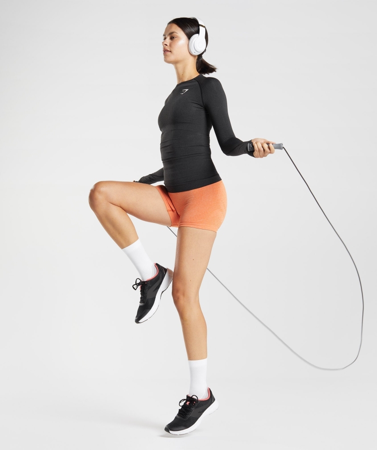 Gymshark Vital Dikişsiz 2.0 Uzun Kollu üst Siyah Marn