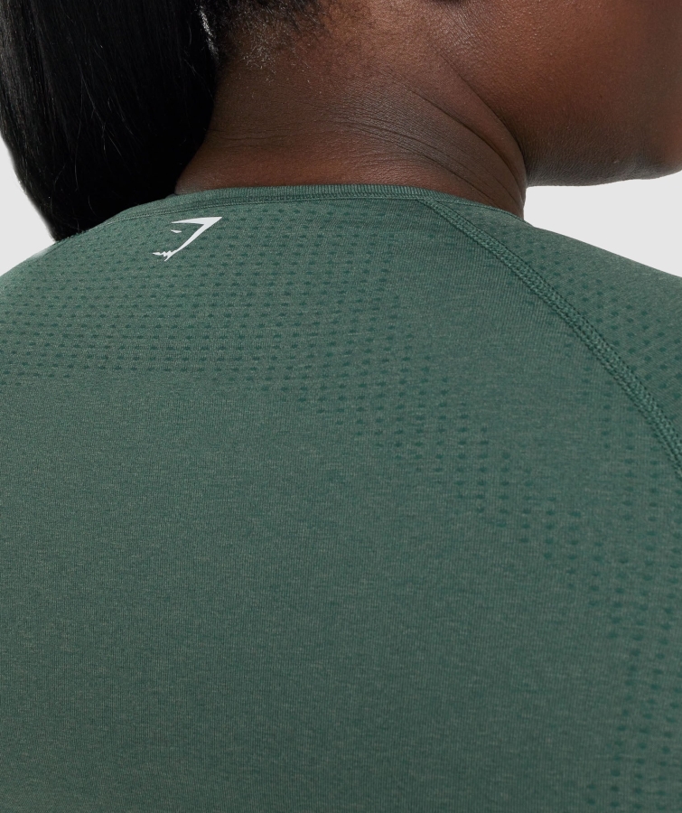 Gymshark Vital Dikişsiz 2.0 Uzun Kollu üst Koyu Yeşil Marn