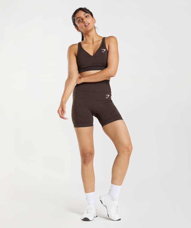 Gymshark Vital Dikişsiz 2.0 şort Kiraz Kahverengi Marn