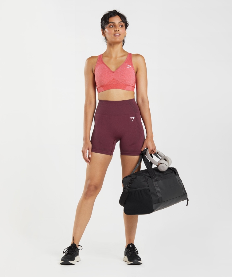 Gymshark Vital Dikişsiz 2.0 V Boyun Spor Sutyeni Biber Kırmızı Marn