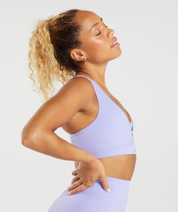 Gymshark Whitney örgü Spor Sutyeni Kır çiçeği Mor