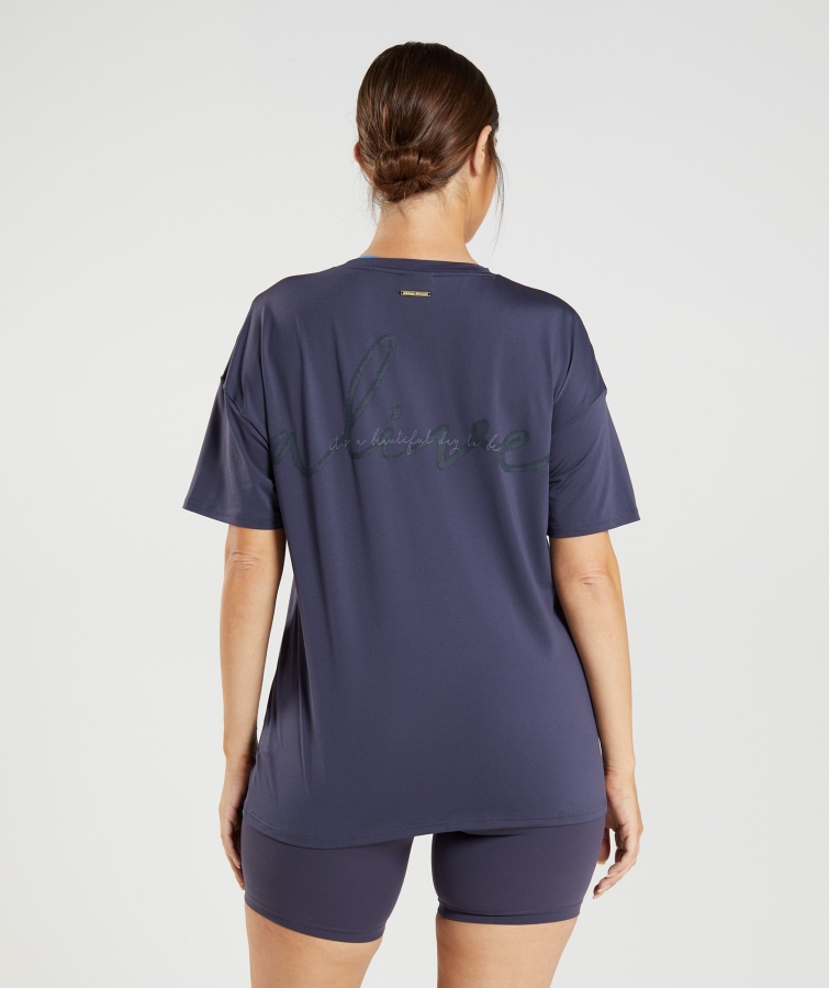 Gymshark Whitney Oversize T-shirt Indigo Lacivert