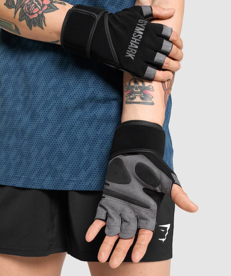 Gymshark şal Kaldırma Eldivenleri Siyah