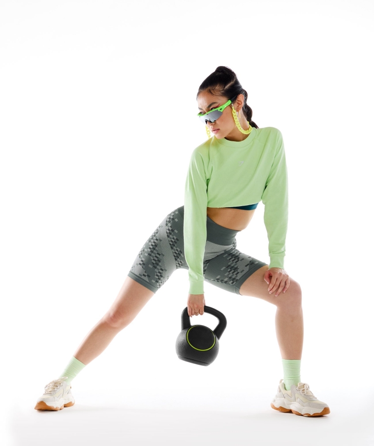 Gymshark Wtflex Cyborg Dikişsiz Bisiklet şortu Gri-siyah-açık Gri